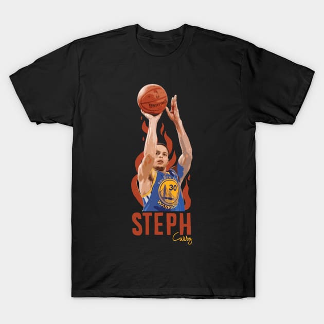 Steph Curry 3 points T-Shirt by nikalassjanovic